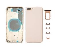 Smartex® Chassis Arriere en Verre + Coque + Tiroir SIM Compatible avec iPhone 8 Plus | sans Logo, sans Composants PRÉINSTALLÉS (Or)