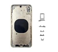 Smartex® Chassis Arriere en Verre + Coque + Tiroir SIM Compatible avec iPhone XS Max | sans Logo, sans Composants PRÉINSTALLÉS (Blanc)