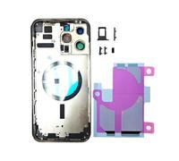 Smartex DHLK® Chassis Arriere en Verre + Coque + Tiroir SIM iPhone 14 Pro Max sans Logo, sans Composants PRÉINSTALLÉS (Noir)