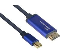 Smartflex Câble Mini Displayport 1.4 Vers Hdmi 2.0 4K Uhd @ 60Hz Rgb / 4:4:4 Boîtier En Aluminium Très Flexible Bleu Foncé 3 M[ADA08550]