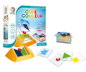 SmartGames - Code Couleur - Jeu de Réflexion - Reproduisez l'image Couche par Couche - Livret de 100 Défis - 9 Couleurs - 1 Joueur - A partir de 5 Ans - Version Française