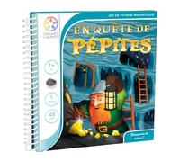 SmartGames - en Quête de Pépites - Jeu de Réflexion - Jeu de Voyage Magnétique - 48 Défis de Niveau Facile à Difficile - Découvre Le Trésor - Livret de Poche - 1 Joueur - pour Enfants Dès 7 Ans