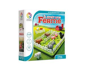 SmartGames - Il était Une Ferme - Jeu de Réflexion - Construisez des enclos séparés pour Chaque espèce - 60 Défis de Niveaux Différents - 1 Joueur - pour Enfants à Partir de 5 Ans