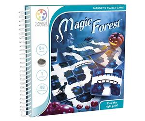 SmartGames - La Fôret Enchantée - Jeu de Voyage Magnétique - Trouvez Les Bons Chemins pour Récuperer Les Objets - 48 Défis - 1 Joueur - A partir de 6 Ans