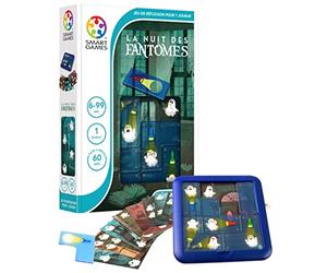 SmartGames - La Nuit des Fantômes - Jeu de Réflexion - Eclairez Tous Les Fantômes - 60 Défis de Différents Niveaux - 1 Joueur - A partir de 6 Ans