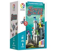 SmartGames - Tower Stacks, Jeu de Puzzle avec 80 défis, 8 Ans et Plus