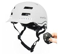 SmartGyro Helmet Pro - Casque Intelligent, Confortable et sûr avec lumière de freinage Automatique, Bluetooth, Haut-parleurs, LED Avant et arrière, Couleur Blanche, Taille M