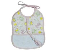 SMARTIES Bavoir bébé à broder avec porte-sucette 16 x 19 cm Bavoir bébé avec lacets et bandeau en Étamine pour la broderie 100 % coton fabriqué en Italie