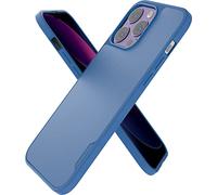 Smartish Coque Fine pour iPhone 14 Pro Max - Gripmunk Compatible avec MagSafe [légère + protectrice] Coque Fine avec Doublure en Microfibre - Bleu sur Le Vert