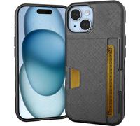 Smartish Étui portefeuille pour iPhone 15 - Portefeuille Slayer Vol. 2 [fin + protecteur] Porte-cartes de crédit avec béquille - Coque cachée testée contre les chutes compatible avec Apple iPhone 15 -