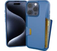 Smartish Étui Portefeuille pour iPhone 15 Pro - Portefeuille Slayer Vol. 1 [Fin + Protectif] Porte-Cartes de crédit - Bleu sur Le Vert