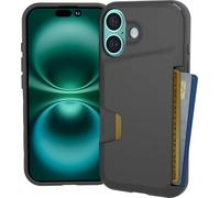 Smartish® Étui Portefeuille pour iPhone 16 - Portefeuille Slayer Vol. 1 Porte-Cartes Fin et Protecteur - Étui pour Carte cachée testé Contre Les Chutes Compatible avec Apple iPhone 16 - Black Tie