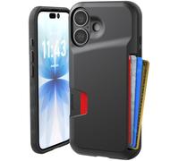 Smartish® Étui Portefeuille pour iPhone 16 - Portefeuille Slayer Vol. 1 Porte-Cartes Fin et Protecteur - Étui pour Carte cachée testé Contre Les Chutes Compatible avec Apple iPhone 16 - Black Tie