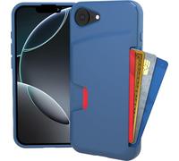 Smartish® Étui Portefeuille pour iPhone 16e - Portefeuille Slayer Vol. 1 Porte-Cartes Fin et Protecteur - Étui pour Carte cachée testé Contre Les Chutes Compatible avec Apple iPhone 16e 2025 - Blues