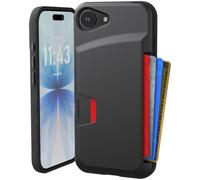 Smartish® Étui Portefeuille pour iPhone 16e - Portefeuille Slayer Vol. 1 Porte-Cartes Fin et Protecteur - Étui pour Carte cachée testé Contre Les Chutes Compatible avec Apple iPhone 16e 2025 - Black