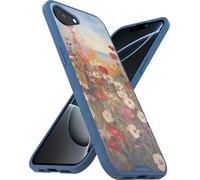 Smartish® Gripmunk Coque aimantée pour iPhone 16e 2025, Fine, légère et antidérapante avec revêtement en Microfibre, Fleurs des Champs