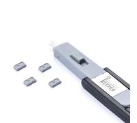 SmartKeeper Essential Lot de 4 bloqueurs de Port Micro USB B + clé, Gris