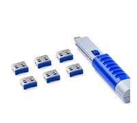SmartKeeper UL03PKDB 6 x USB A-Port APort Blockers with 1 x Lock Key Basic Dark Blue SLSART-0009 SLSART0009 (SLSART-0009)