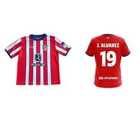 smartketing Atlético de Madrid - Réplique Officielle 1ère équipe 24/25 - Julián Alvarez - Maillot de l'équipe Rojiblanco - Motif Blason Atleti - Rouge et Blanc - Taille XL