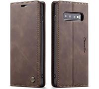 SmartLegend Coque Samsung Galaxy S10 Plus Bumper Housse Etui en Cuir PU Flip Case [2 emplacements pour Cartes et Monnaie] Couleur Ca