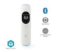 Nedis, thermomètre infrarouge Bluetooth multifonctions SmartLife avec affichage LED, blanc