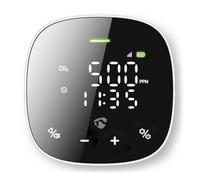 SmartLife Moniteur de qualité de l'air - Wi-Fi - Avec écran - Dioxyde de carbone (CO2) / humidité/température - Android/iOS - Noir/blanc