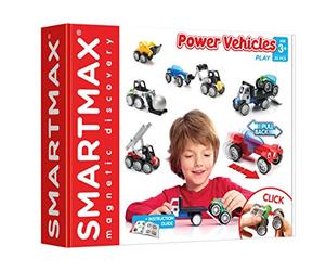 SmartMax - Les Gros Power Véhicules - Jouet de Construction Magnétique - Remorquer, déapnner, rouler .. Tout est possible avec cette flotte de véhicules à construire - A partir de 3 ans
