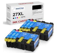 SMARTOMI 27XL Cartouches d'encre Compatible pour Epson 27 27XL pour Epson Workforce Pro WF-3620DWF WF-3640DTWF WF-7110DTW WF-7210DTW WF-7610DWF WF-7620DTWF WF-7710DWF WF-7715DWF 7720DTWF Series 10PK