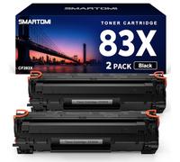 SMARTOMI CF283X 83X Cartouche de Toner Compatible pour HP CF283A CF283X 83A 83X pour LaserJet Pro M201dw M201n MFP M125a M125rnw M125nw M127fn M127fp M127fs M127fw M225dn M225dw (Noir, 2-Pack)