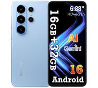 Smartphone 4G - Blackview WAVE 10C - 6.88"" Écran - 16Go(4+12) + 32Go - 5000mAh - Android 16 32MP Caméra - Double Sim GPS - Bleu