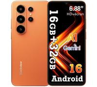 Smartphone 4G - Blackview WAVE 10C - 6.88"" Écran - 16Go(4+12) + 32Go - 5000mAh - Android 16 32MP Caméra - Double Sim GPS - Orange