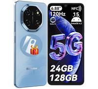 5G Téléphone Portable Débloqué Blackview SHARK 6 24Go+128Go/2To 6.67"" 50MP+13MP 5000mAh Android 15 Smartphone,Dual SIM,GPS - Bleu
