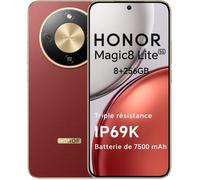 Smartphone 5G - HONOR Magic8 lite - 8Go RAM - 256Go - 7500 mAh - 108 Mpx + OIS - IP68 & IP69K - Reddish Brow - EU version