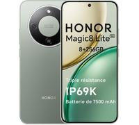 Smartphone 5G - HONOR Magic8 lite - 8Go RAM - 256Go - 7500 mAh - 108 Mpx + OIS - IP68 & IP69K - Vert - EU version