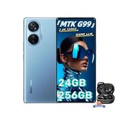Smartphone Blackview A200 Pro 108MP 6.67 2.4K écran incurvé 24Go+256Go Android 13 Bleu avec Écouteur Bluetooth Blackview Airbuds 6 Noir Bleu