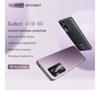 Smartphone Android Cubot A10, 12 Go de RAM (4 Go + 8 Go), 128 Go de ROM, Octa-core, écran 6,56 pouces 90 Hz, 5 100 mAh, 48 MP, WiFi 5 Go, téléphone 4 Go Vibrant blue