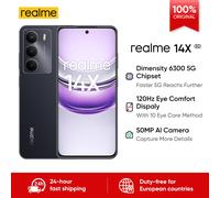 Smartphone Android Realme 14X 5G 6 Go 128 Go Version Globale Dimensity 6300 5000 mAh 6,67" 120 Hz OLED 50 MP NFC IP64 noir