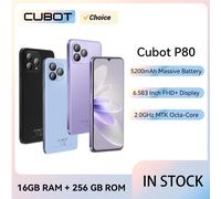 Smartphone Android Version mondiale Cubot P80, téléphone Android 13, 8 Go de RAM, ROM 256 Go/512 Go, NFC, grand écran 6,583 pouces, caméra 48 MP Blue 256GB