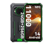 Smartphone Blackview BV6200 Plus 24 Go RAM 256 Go ROM Android 14 Téléphone robuste vert