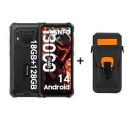 Smartphone Blackview BV6200 Pro 18 Go RAM 128 Go ROM Android 14 Téléphone robuste with a phone case noir