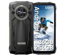 Smartphone Blackview BV8200 36 Go RAM 256 Go ROM Android 14 Téléphone robuste only cell phone noir