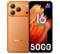Smartphone Blackview WAVE 7C,Android 16 Téléphone Portable,6.56"" 16Go+128Go,32MP+13MP,5000mAh,4G Dual SIM,WiFi 5G,Face ID-Orange