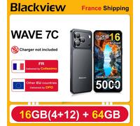 Smartphone Blackview WAVE 7C, écran HD+ IPS 6,56'', batterie 5000 mAh, 16 Go (4+12) + 64 Go, processeur Unisoc, appareils photo 32MP + 13MP, 4G, Android 16, Double SIM Orange