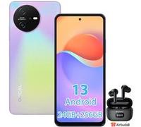 Smartphone Débloqué Tiger 12 6,78 24Go+256Go 64MP 5000mAh Android 13 Violet avec Ecouteur Bluetooth Airbuds8(Noir)