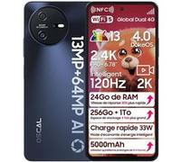 Smartphone Débloqué Oscal Tiger 12 6,78 pouces 24Go+256Go/SD 1To Caméra 64MP 5000mAh Android 13 NFC Dual SIM GPS - Gris Gris cloudwing G
