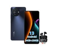 Smartphone Débloqué Oscal Tiger 12 6,78 24Go+256Go 64MP 5000mAh Android 13 Gris avec Ecouteur Bluetooth Airbuds8(Noir) Gris cloudwing