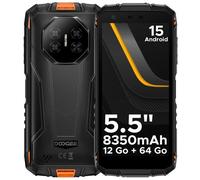 Smartphone DOOGEE Fire 3 Android 15 12Go+64Go support NFC 8350mAh IP69K 13MP+8MP 5.5"" HD+ Jack 3.5mm Déverrouillage facial-orange