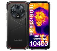 Telephone portable incassable DOOGEE FIRE 6 Android 14 Imagerie thermique 6.56"" 16+256Go 10400mAh Smartphone 4G WIFI/Dual SIM-Noir