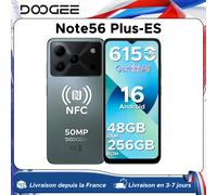Smartphone DOOGEE Note56 Plus Android 16 48 Go + 256 Go Batterie de grande capacité 6150 mAh Écran 6,56'' 90 Hz UNISOC T7225 Appareil photo 50 MP NFC 6GB 256GB GREEN