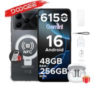 Smartphone DOOGEE Note56 Plus édition VIP, Android 16 Gemini AI, écran 6,56 pouces, batterie 6150 mAh, 48 Go de RAM (6+42), 256 Go de ROM, téléphone mobile No TWS Green